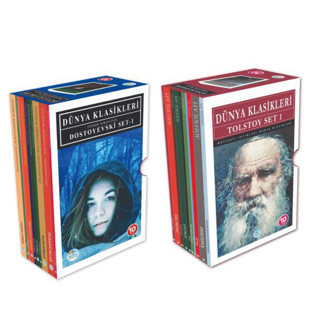 Dostoyevski ve Tolstoy Dünya Klasikleri Seti 20 Kitap - Maviçatı Yayınları