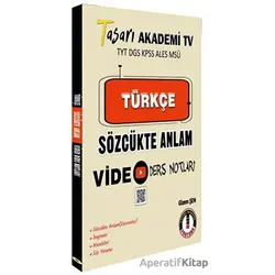 Türkçe Sözcükte Anlam Video Ders Notları - Gizem Şen - Tasarı Eğitim Yayınları