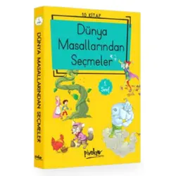 1. Sınıf Dünya Masallarından Seçmeler (Düz Yazı) 10 Kitaplık Set - Kolektif - Pinokyo Yayınları