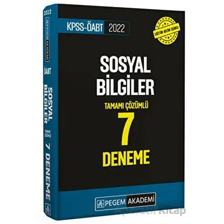 2022 KPSS ÖABT Sosyal Bilgiler 7 Deneme - Kolektif - Pegem Akademi Yayıncılık